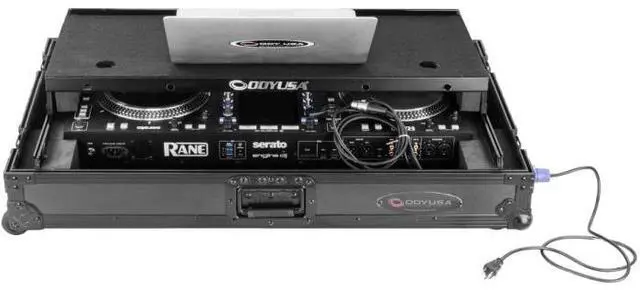 Alt view image 4 of 7 - Odyssey FPR-GSSYSTEMONE1UWBL | Pre-Wired Case for RANE SYSTEM ONE | 1U Rack and Glide Laptop Platform