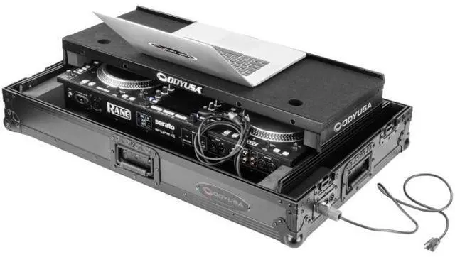 Alt view image 5 of 7 - Odyssey FPR-GSSYSTEMONE1UWBL | Pre-Wired Case for RANE SYSTEM ONE | 1U Rack and Glide Laptop Platform