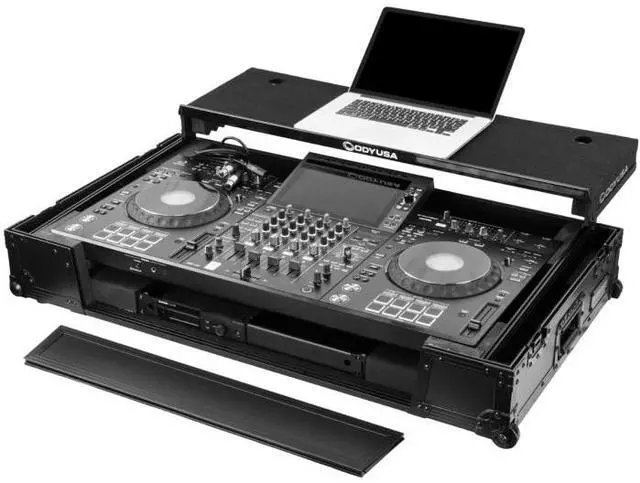 Alt view image 3 of 7 - Odyssey FPR-GSXDJAZW1UBL | Pre-Wired Case for XDJ-AZ | 1U Rack, Wheels and Glide Laptop Platform