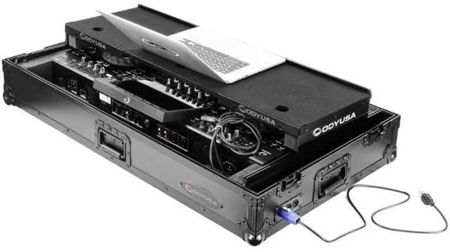Alt view image 5 of 7 - Odyssey FPR-GSXDJAZW1UBL | Pre-Wired Case for XDJ-AZ | 1U Rack, Wheels and Glide Laptop Platform