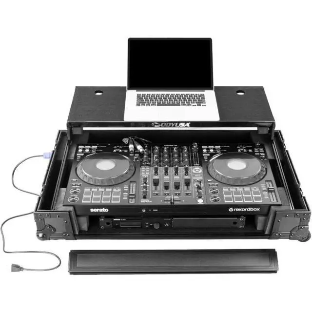 Alt view image 2 of 7 - Odyssey FPR-GSFLX10W1UBL | Case for Pioneer DJ DDJ-FLX10 | Pre-Wired XLR, 1U Rack and Wheels