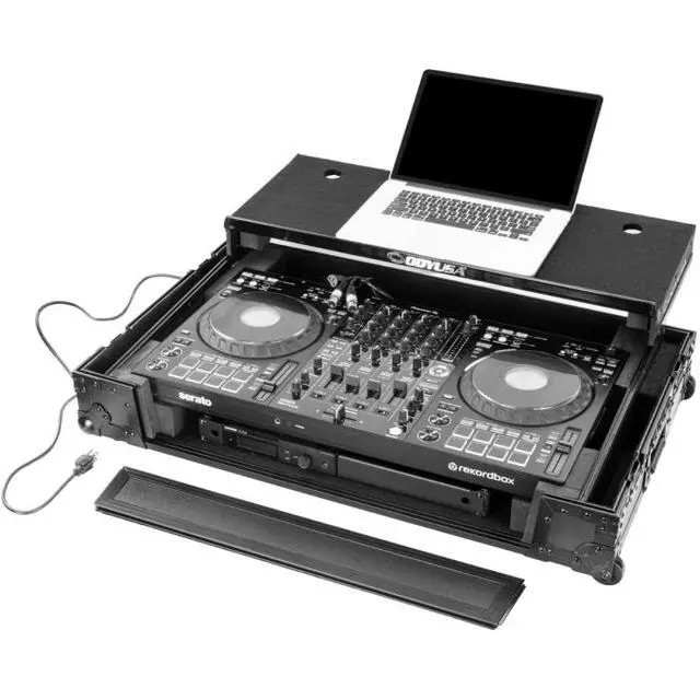 Alt view image 3 of 7 - Odyssey FPR-GSFLX10W1UBL | Case for Pioneer DJ DDJ-FLX10 | Pre-Wired XLR, 1U Rack and Wheels