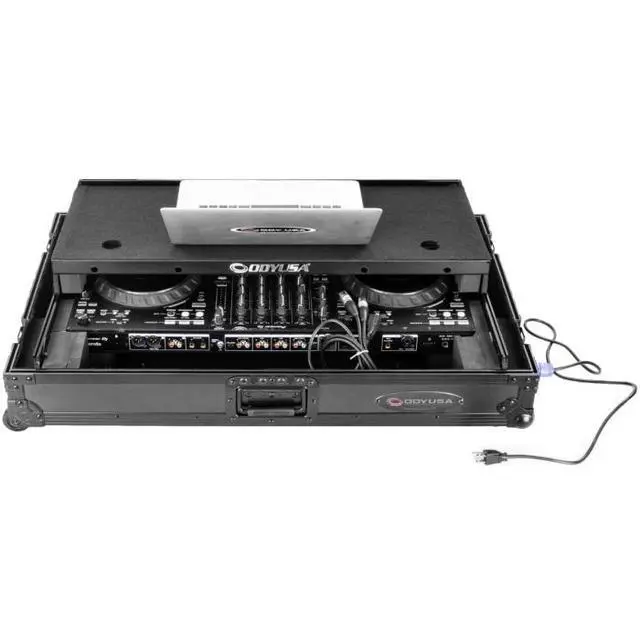 Alt view image 4 of 7 - Odyssey FPR-GSFLX10W1UBL | Case for Pioneer DJ DDJ-FLX10 | Pre-Wired XLR, 1U Rack and Wheels