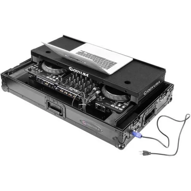 Alt view image 5 of 7 - Odyssey FPR-GSFLX10W1UBL | Case for Pioneer DJ DDJ-FLX10 | Pre-Wired XLR, 1U Rack and Wheels