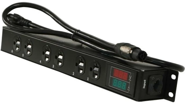 Main image of ProX X-PWEDLEDX6TARA | 6 Outlet 20A Power Center | True1 I/O with LED Meter