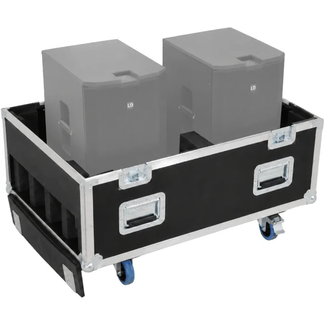 Alt view image 2 of 7 - ProX XSM-LDMAU44GX2 | Flight Case for 2x LD Systems MAUI 44 G2 | 4x 5in Casters with Column Storage