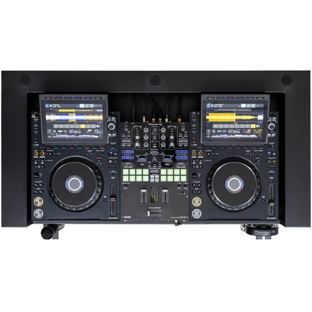 Alt view image 6 of 7 - Headliner HL30000 | Malibu Black Podium-Style DJ Booth | 18U Rack with Transport Bags