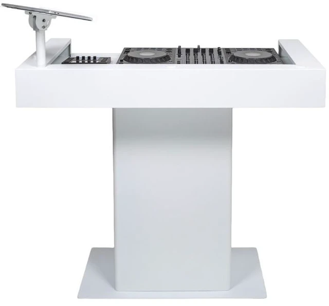 Main image of Headliner HL30001 | Malibu White Podium-Style DJ Booth | 18U Rack with Transport Bags