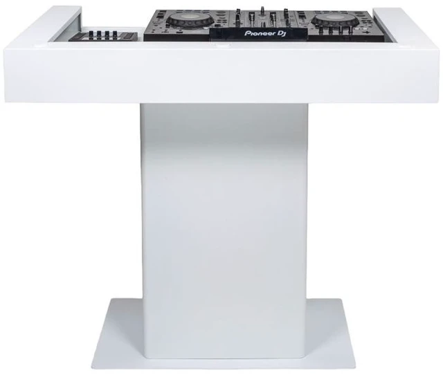 Alt view image 4 of 7 - Headliner HL30001 | Malibu White Podium-Style DJ Booth | 18U Rack with Transport Bags