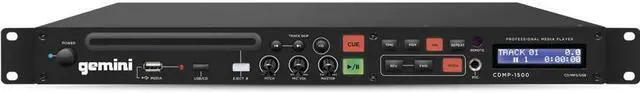 Alt view image 2 of 10 - GEMINI CDMP-1500 1U Single CD/MP3/USB Player