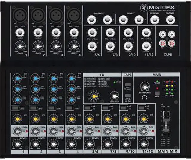 Alt view image 16 of 20 - Mackie Mix12FX 12-Channel Compact Mixer with Effects