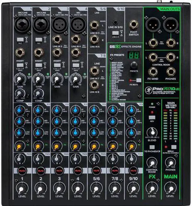 Alt view image 3 of 20 - Mackie PROFX10V3 10 Channel Professional Effects Mixer with USB