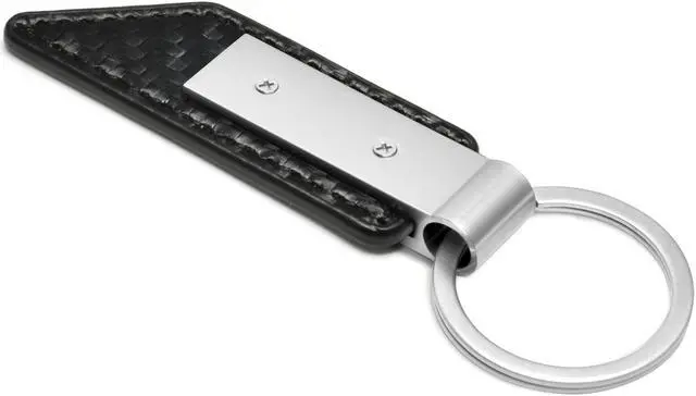 Alt view image 4 of 5 - Honda Red Logo CR-V Carbon Fiber Texture Black PU Leather Strap Key Chain