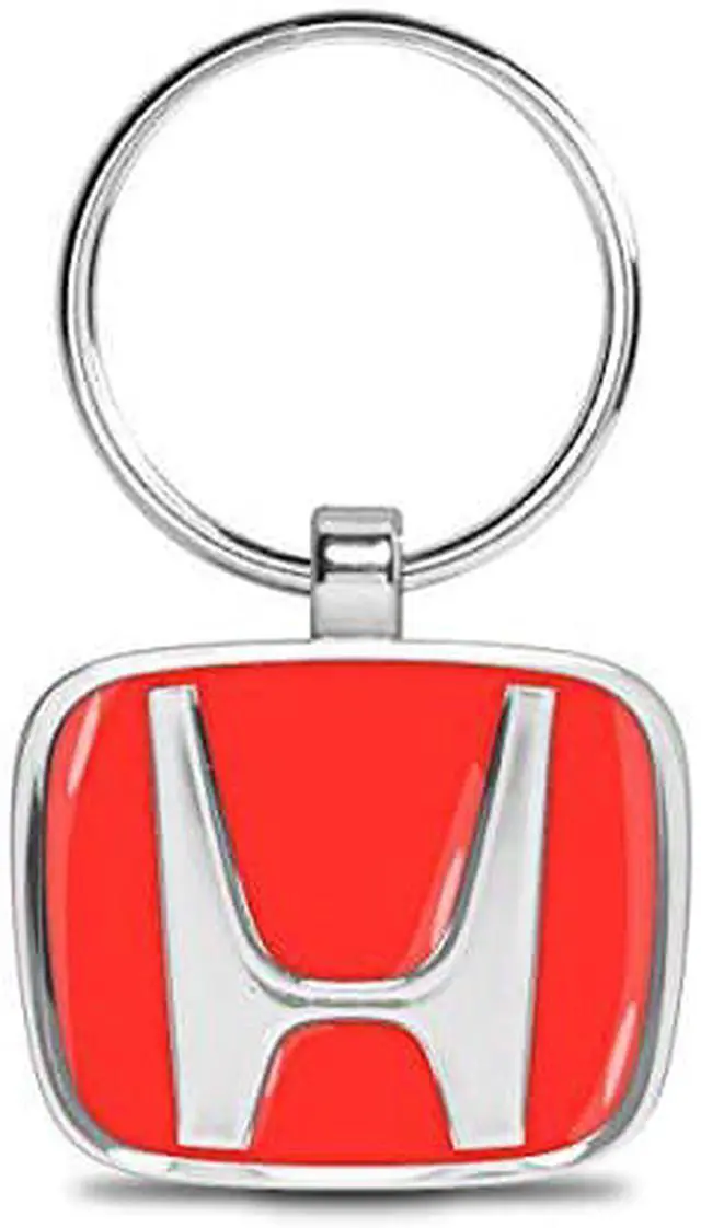 Main image of iPick Image - Honda Red H Logo Chrome Die-cast Metal Key Chain - Honda