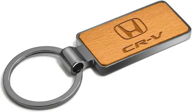 Alt view image 2 of 5 - Honda CR-V Laser Engraved Maple Wood Gunmetal Frame Case Key Chain