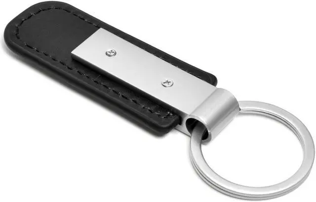 Alt view image 4 of 5 - Ford Thunderbird Silver Metal Black PU Leather Strap Key Chain