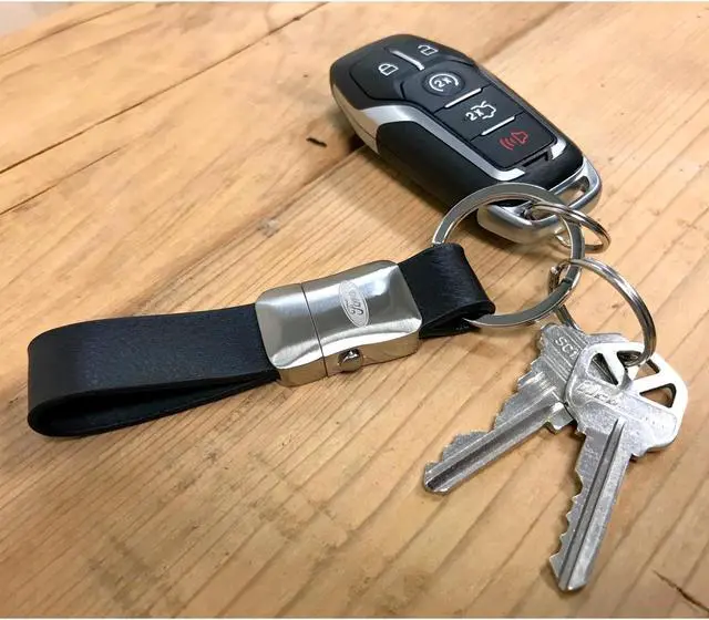 Alt view image 5 of 6 - Ford F-150 Genuine Black Leather Strap Detachable Key Chain