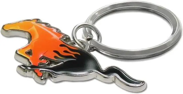 Alt view image 2 of 3 - Ford Mustang Flaming Pony Metal Key Chain Charm
