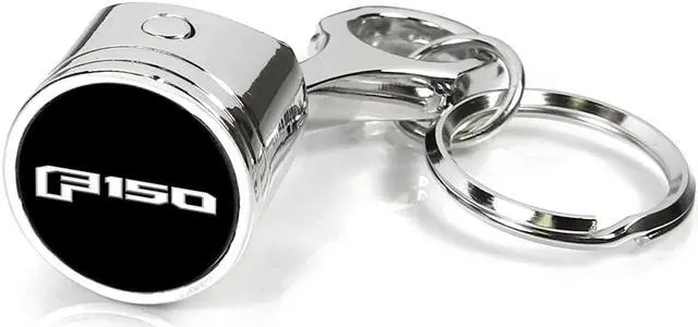 Main image of Ford F150 2015 to 2018 Chrome Finish Engine Piston and Rod Metal Key Chain