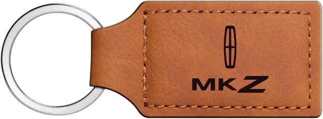 Main image of Lincoln Rectangular Brown Leather Key Chain - MKZ