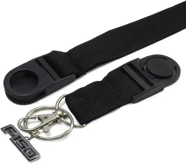 Alt view image 3 of 4 - Ford F-150 2008-2014 Black Strap ID Holder Lanyard with 3D F-150 Metal Key Chain Charm