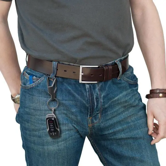 Alt view image 3 of 5 - Ford F-150 Raptor in Red Gunmetal Black Carabiner-style Snap Hook Metal Key Chain