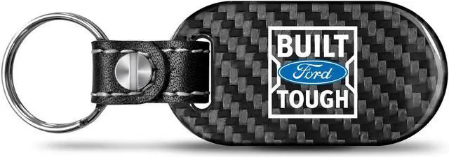 Main image of Ford Built-Ford-Tough 100% Real Black Carbon Fiber Tag Style Key Chain