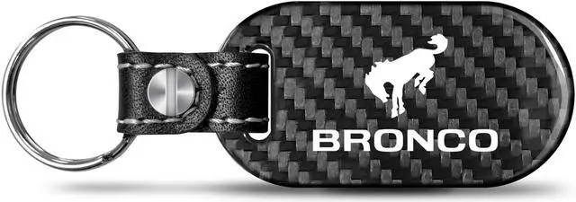 Main image of Ford Bronco 100% Real Black Carbon Fiber Tag Style Key Chain