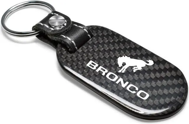 Alt view image 2 of 6 - Ford Bronco 100% Real Black Carbon Fiber Tag Style Key Chain