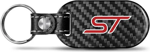 Main image of Ford Focus ST 100% Real Black Carbon Fiber Tag Style Key Chain