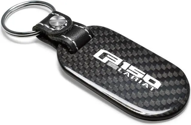 Alt view image 2 of 6 - Ford F-150 Lariat 100% Real Black Carbon Fiber Tag Style Key Chain