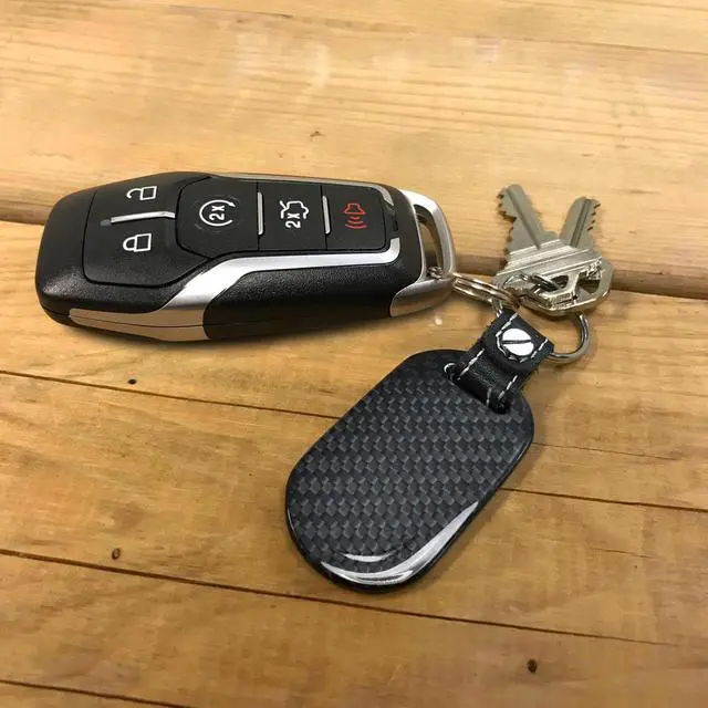 Alt view image 3 of 6 - Ford F-150 Lariat 100% Real Black Carbon Fiber Tag Style Key Chain