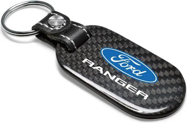 Alt view image 2 of 6 - Ford Ranger 100% Real Black Carbon Fiber Tag Style Key Chain