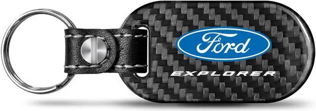 Main image of Ford Explorer 100% Real Black Carbon Fiber Tag Style Key Chain