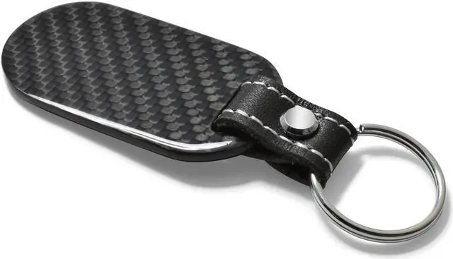 Alt view image 4 of 6 - Ford Explorer 100% Real Black Carbon Fiber Tag Style Key Chain