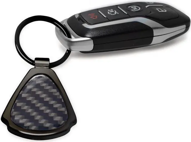 Alt view image 4 of 6 - Ford Bronco Real Black Carbon Fiber Gunmetal Black Metal Teardrop Key Chain