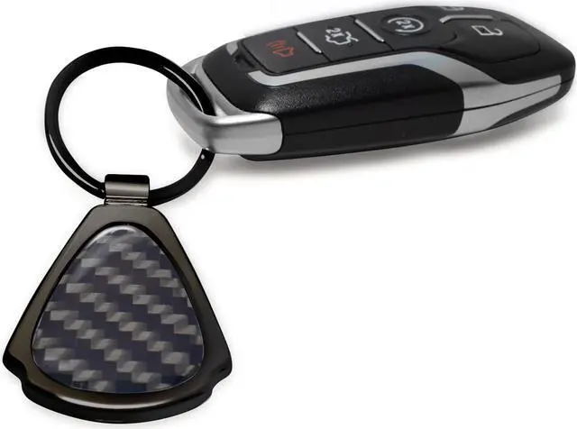Alt view image 3 of 5 - Ford Ranger Real Black Carbon Fiber Gunmetal Black Metal Teardrop Key Chain