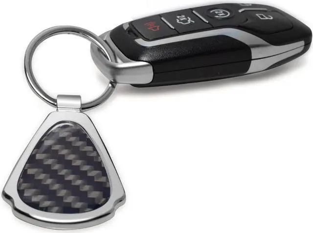 Alt view image 4 of 6 - Ford F-150 FX4 Off Road Real Black Carbon Fiber Chrome Metal Teardrop Key Chain