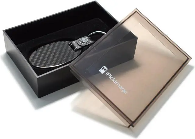 Alt view image 4 of 6 - Ford Raptor Claw Mark Real Carbon Fiber Oval Shape Black Leather Strap Key Chain