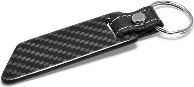 Alt view image 4 of 6 - Ford F-150 Raptor in Blue Real Carbon Fiber Blade Style Leather Strap Key Chain