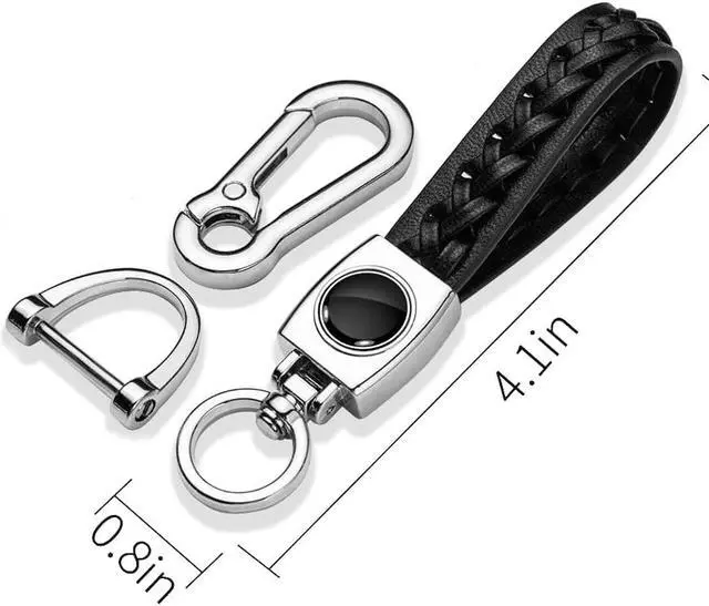 Alt view image 4 of 7 - Ford Mustang in Black Braided Rope Style Genuine Black Leather Key Chain