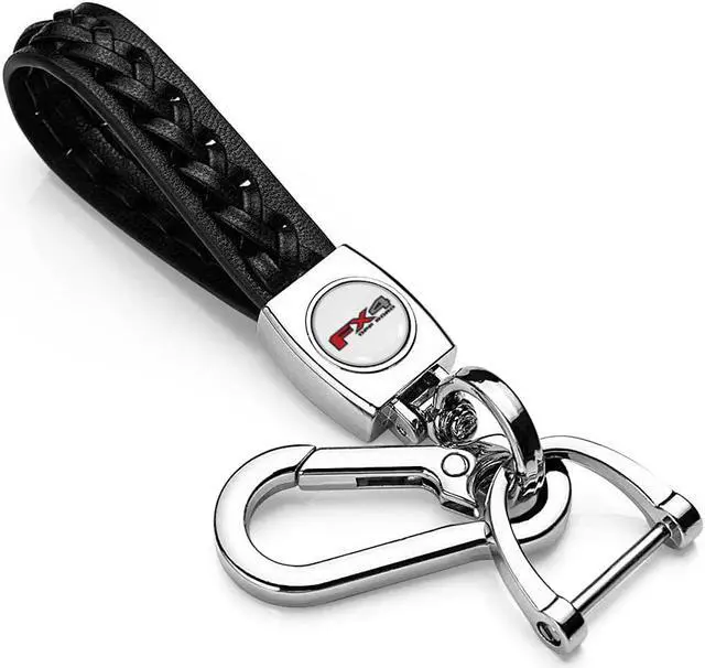 Main image of Ford F-150 FX4 Off Road in White Braided Rope Style Genuine Leather Key Chain
