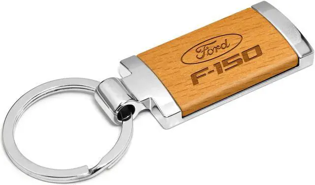 Alt view image 2 of 5 - Ford F-150 Laser Engraved Maple Wood Chrome Metal Trim Key Chain