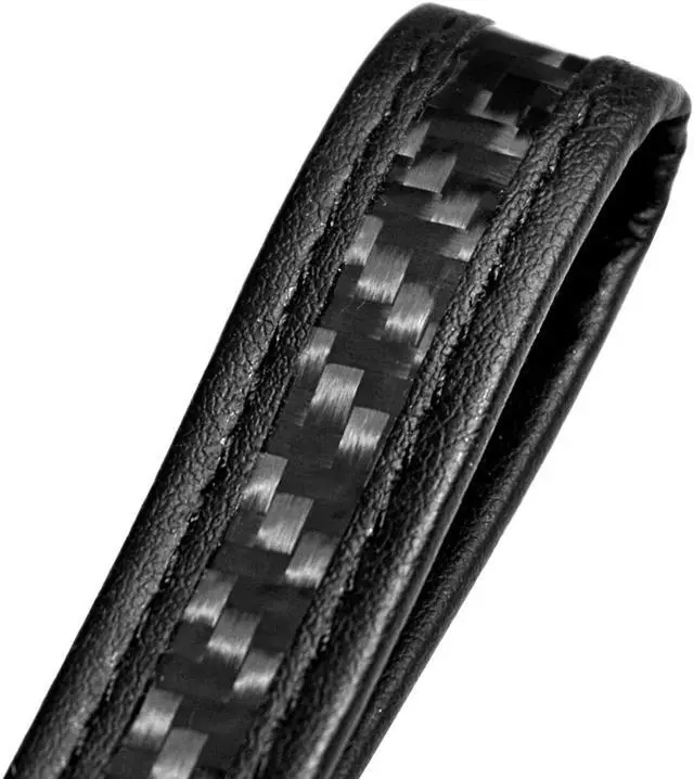Alt view image 4 of 5 - Ford Thunderbird in Black Real Carbon Fiber Loop-Strap Chrome Hook Key Chain