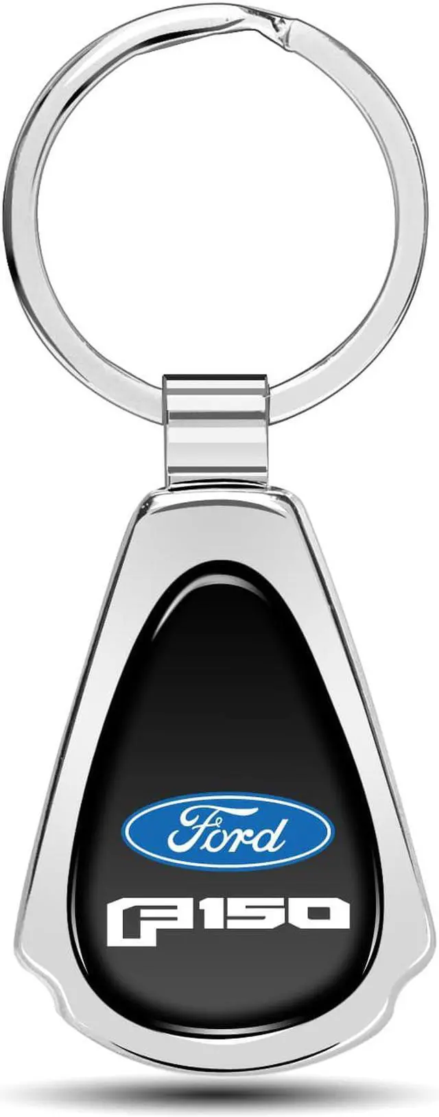 Main image of Ford F-150 2015 up Black Dome Chrome Metal Teardrop Key Chain