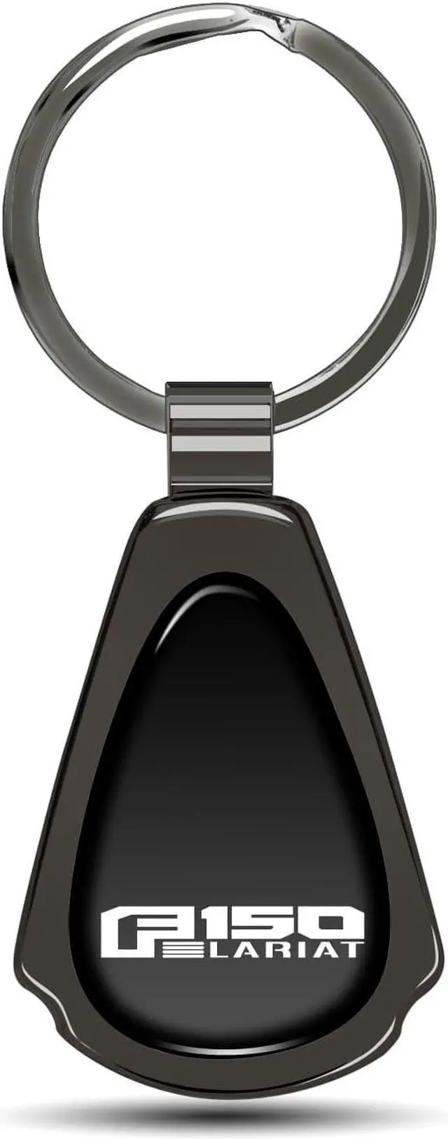Main image of Ford F-150 Lariat Black Dome Dark Gunmetal Metal Teardrop Key Chain