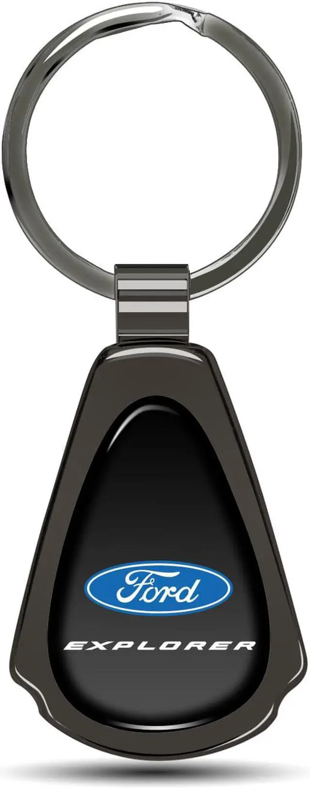 Main image of Ford Explorer Black Dome Dark Gunmetal Metal Teardrop Key Chain