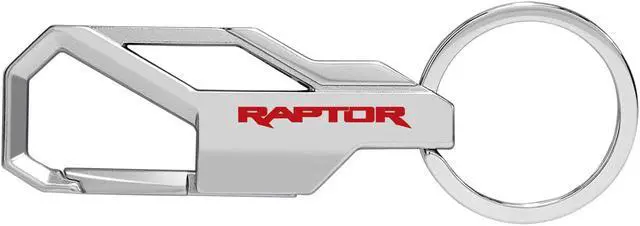 Alt view image 2 of 5 - Ford F-150 Raptor in Red Silver Carabiner-style Snap Hook Metal Key Chain