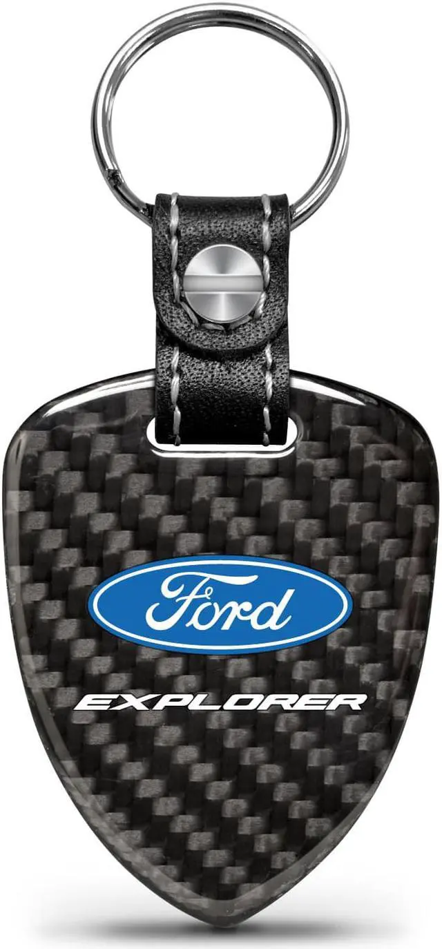 Main image of Ford Explorer Real Black Carbon Fiber Large Shield-Style Key Chain