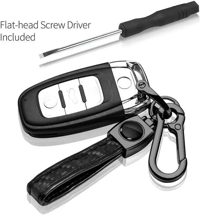 Alt view image 5 of 6 - Ford F-150 FX4 Off Road Logo in Black on Real Carbon Fiber Loop-Strap Dark Gunmetal Hook Key Chain